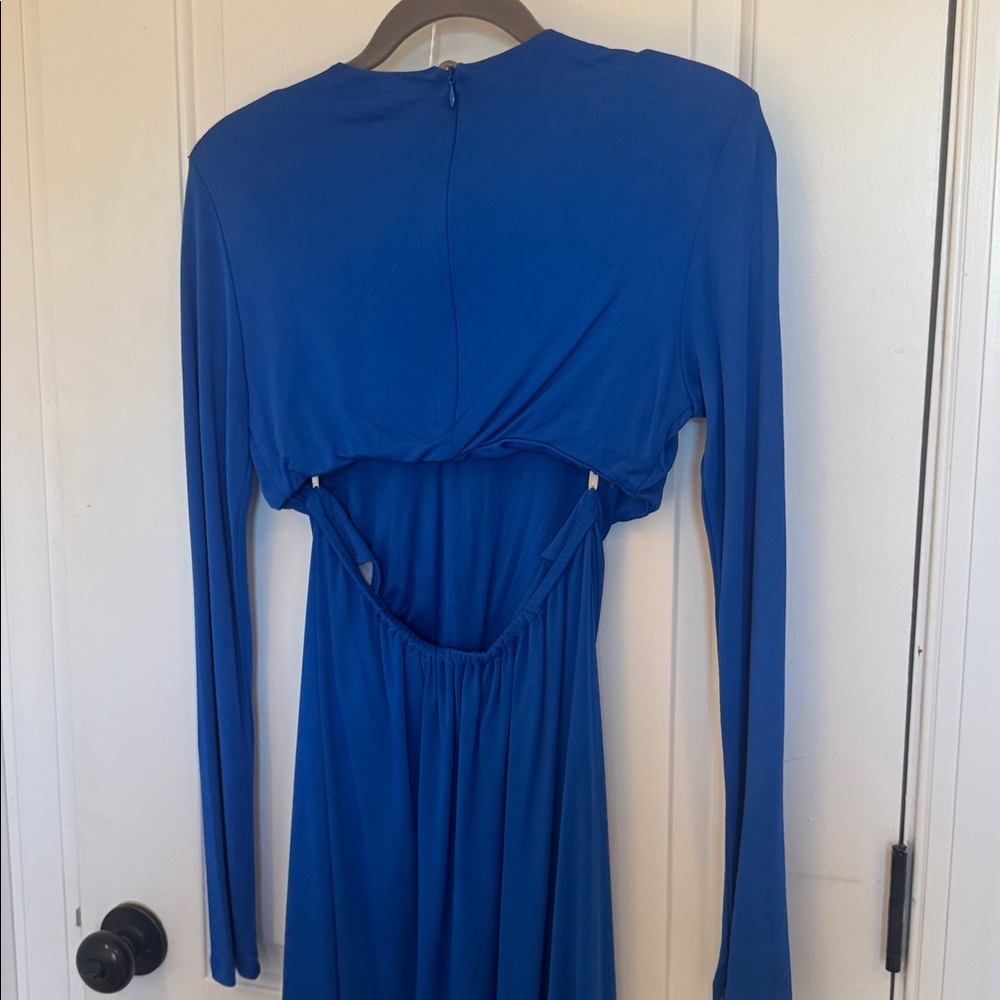 FARM Rio Royal Blue Long Sleeve Cutout Maxi Dress - Picture 7 of 10